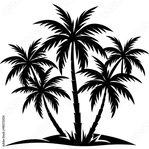 palm tree silhouette vector illustration 