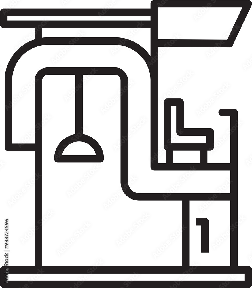 Modern Building Line Icon