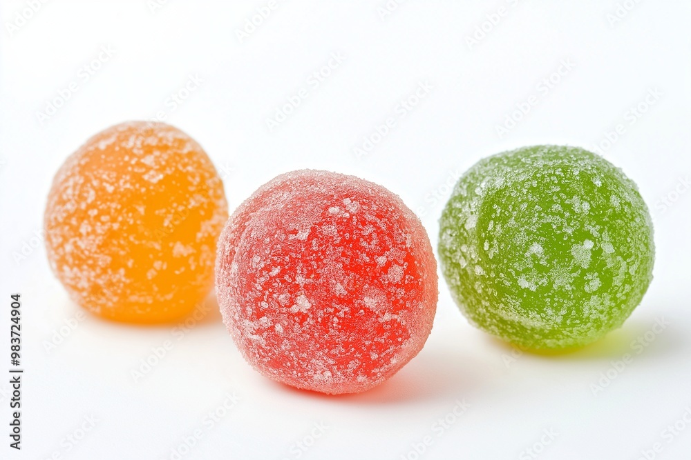 Round gummy candies isolated on white background Round gummy candies isolated on white background