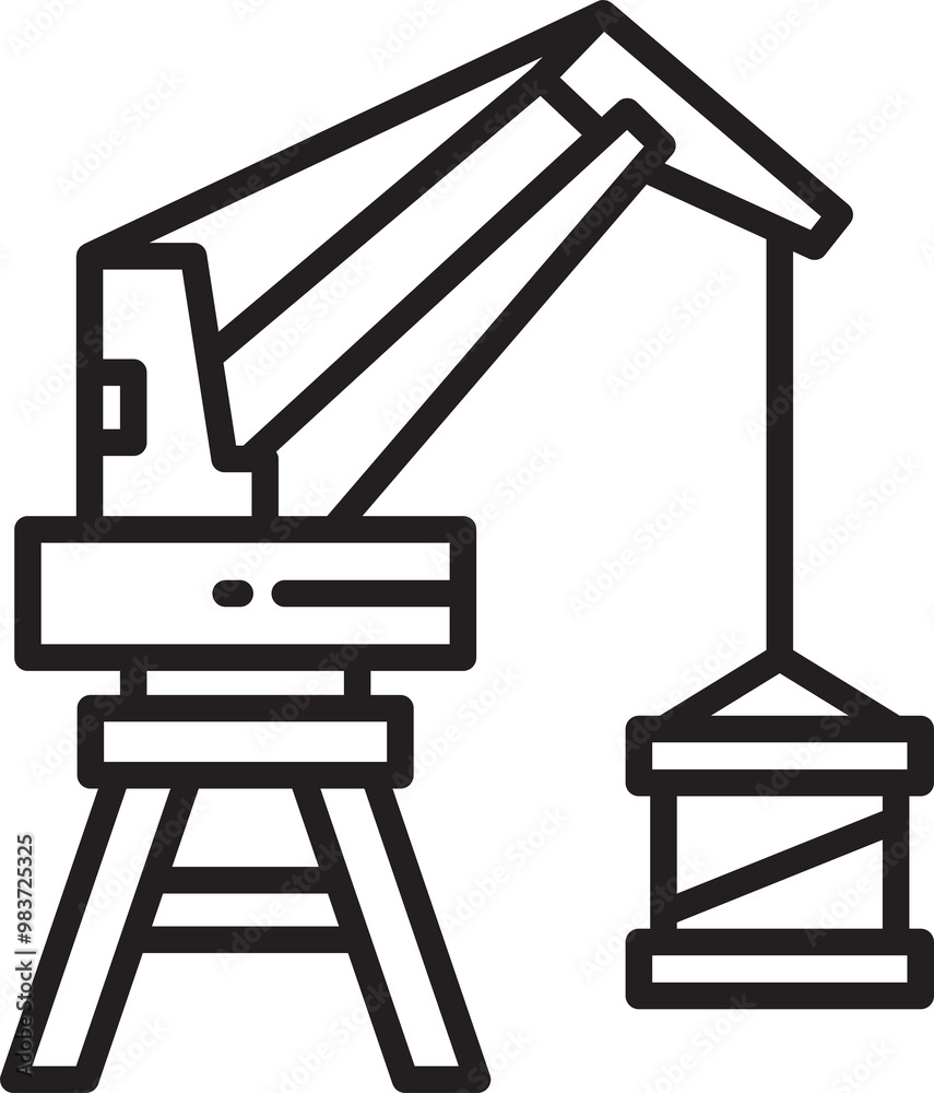 Port Crane Line Icon