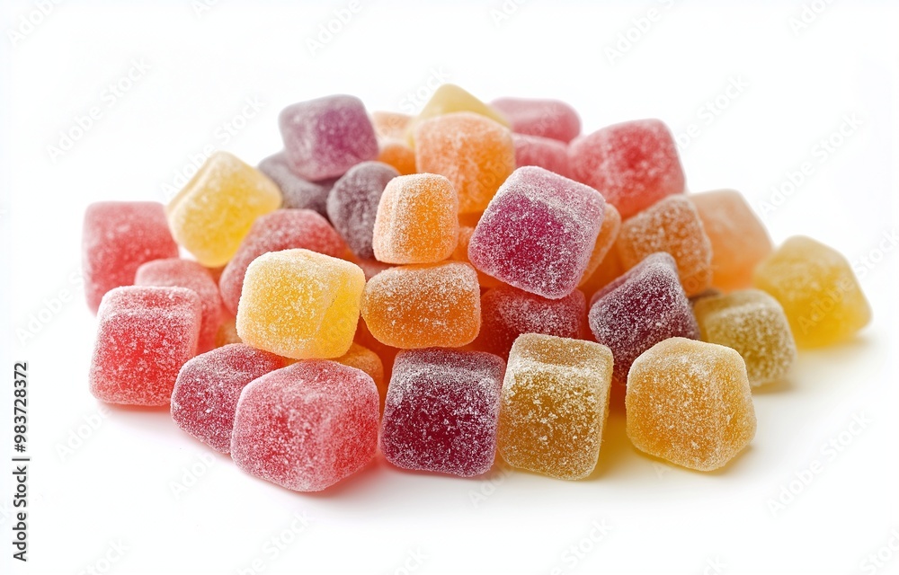 Colorful gummy candies on a white background Colorful gummy candies on a white background