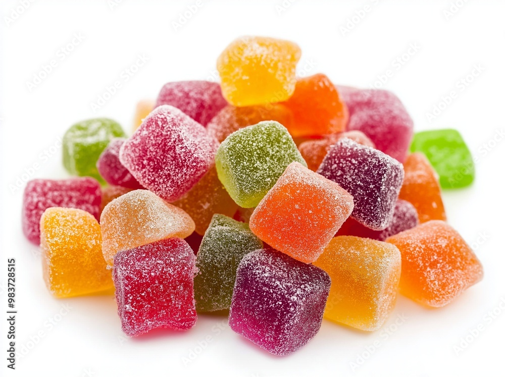 Colorful gummy candies on a white background Colorful gummy candies on a white background