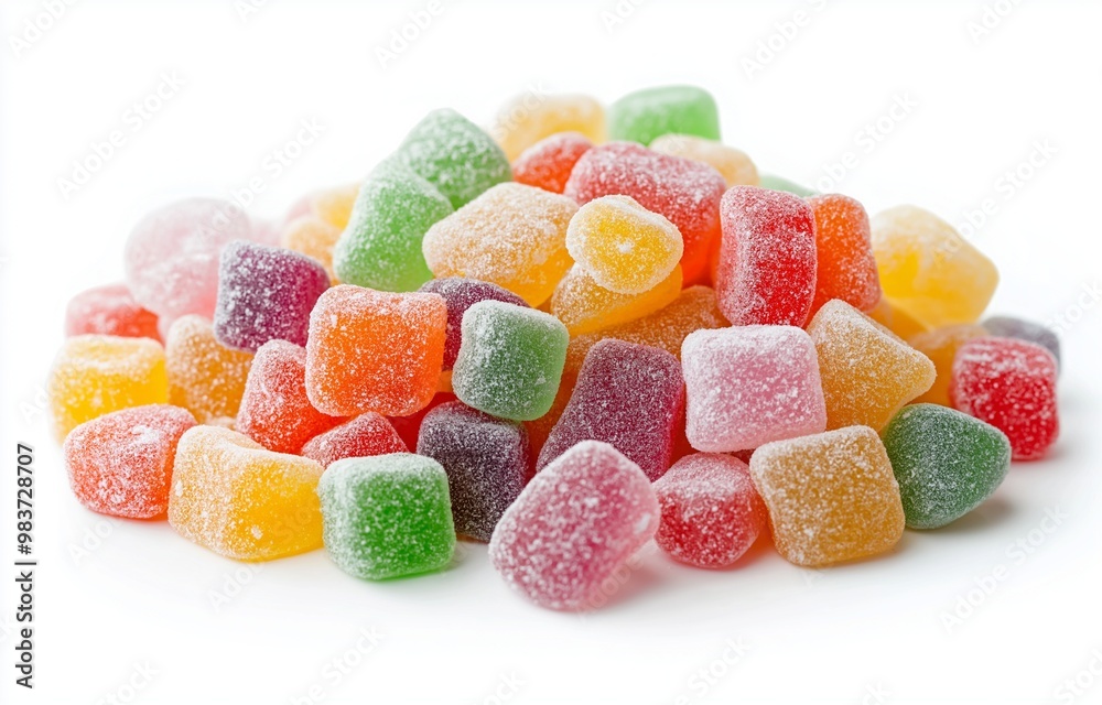 Colorful gummy candies on a white background Colorful gummy candies on a white background