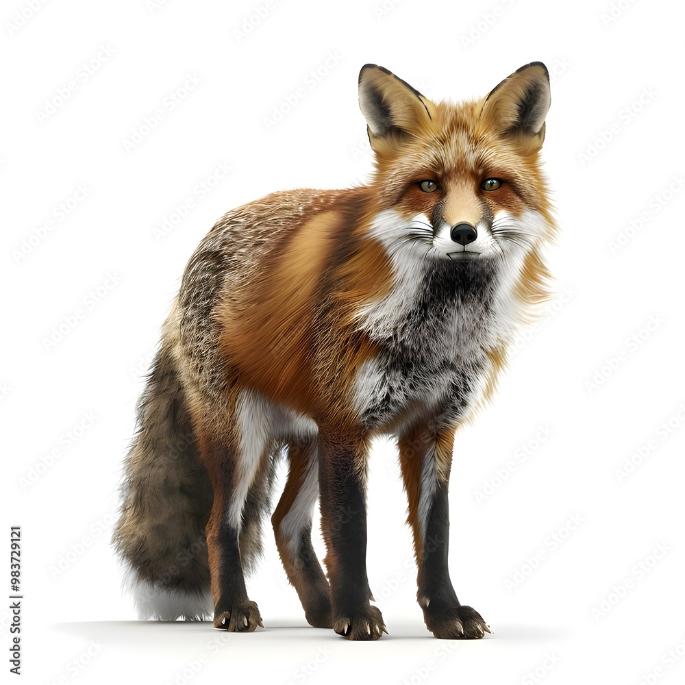 Fox full body isolated on white Fox full body isolated on white