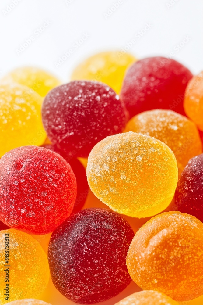 Colorful gummy candies on a white background Colorful gummy candies on a white background