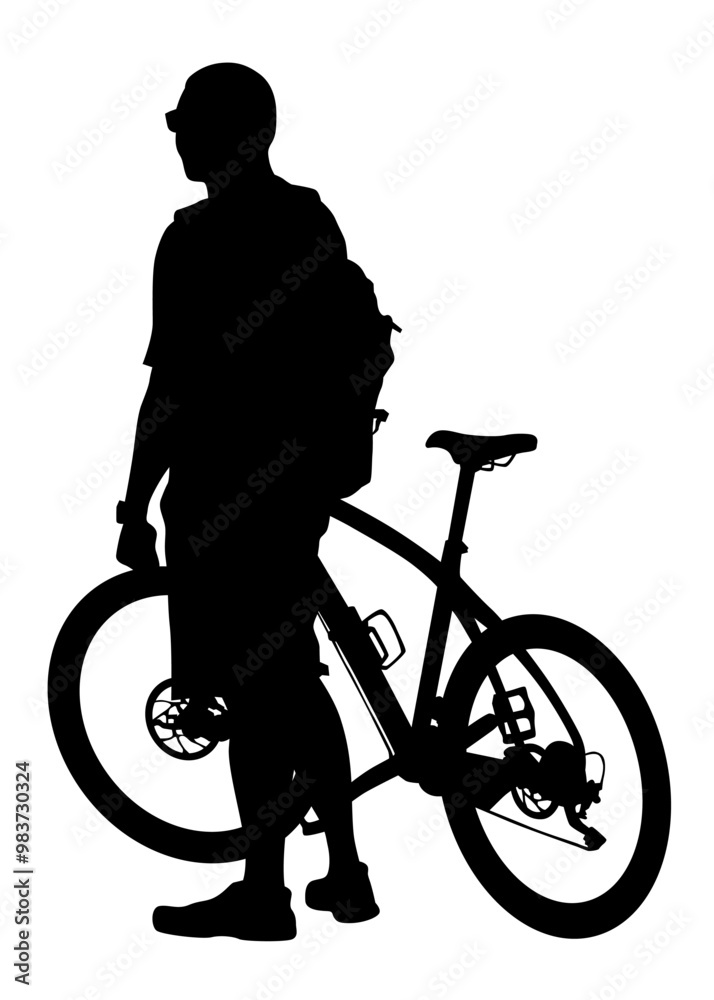 Fototapeta premium Sport people whit bike on white background