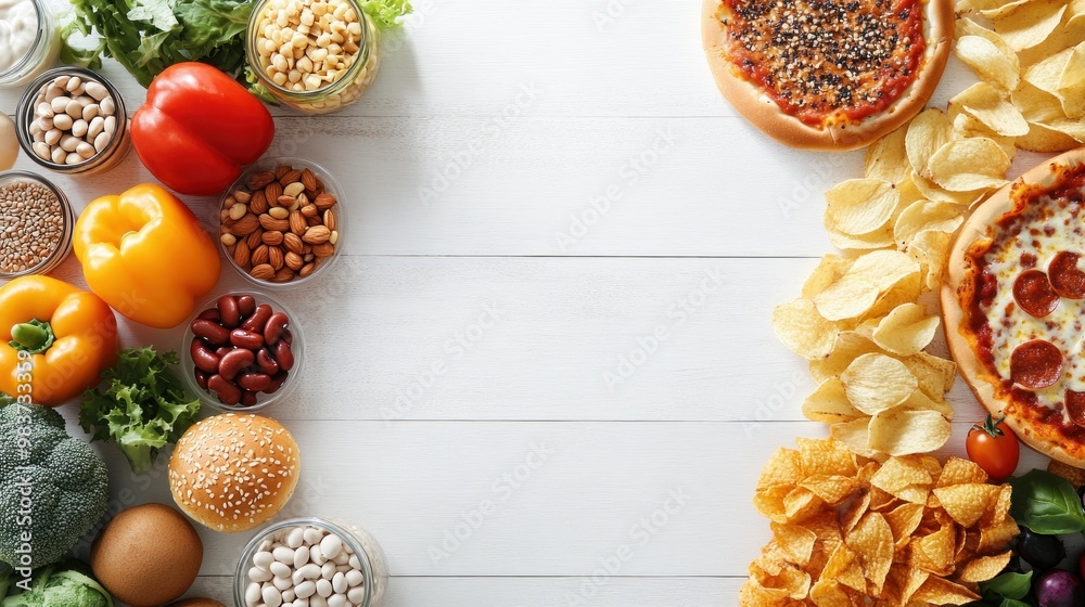 Healthy vs. Unhealthy Food Choices: A Visual Contrast Healthy vs. Unhealthy Food Choices: A Visual Contrast
