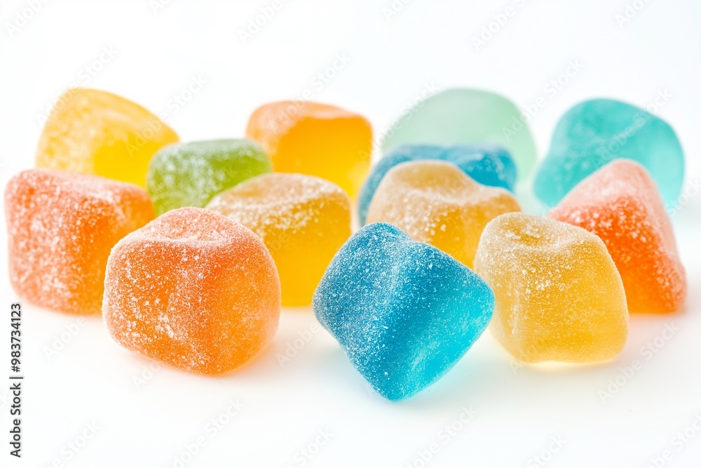 Colorful gummy candies on a white background Colorful gummy candies on a white background