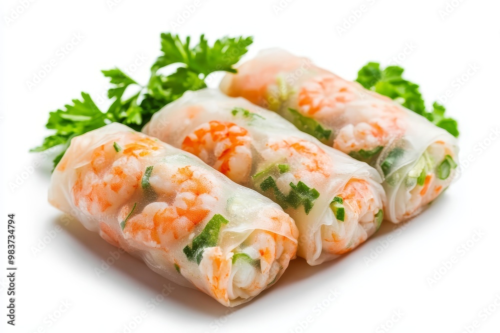 Delicious and refreshing Vietnamese Shrimp Spring Rolls, a delightful appetizer or light meal.  These rolls are filled with succulent shrimp, fresh herbs, and vegetables, then wrapped in translucent r