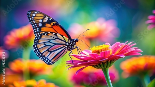 Butterfly perched delicately on a vibrant flower, butterfly, flower, nature, colorful, wings, pollination, garden, insect