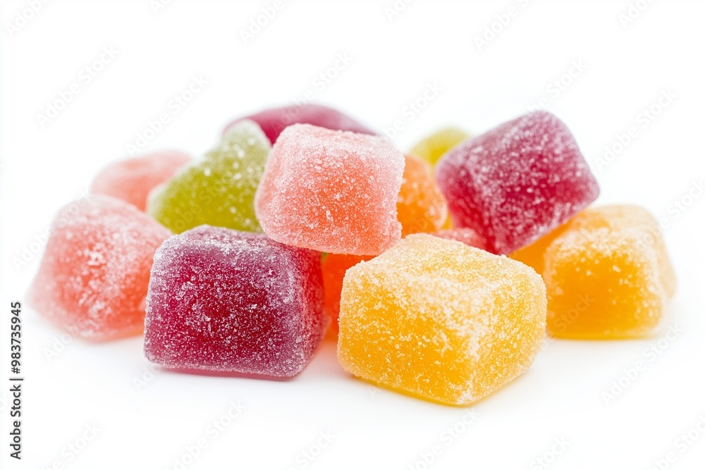 Colorful gummy candies on a white background Colorful gummy candies on a white background