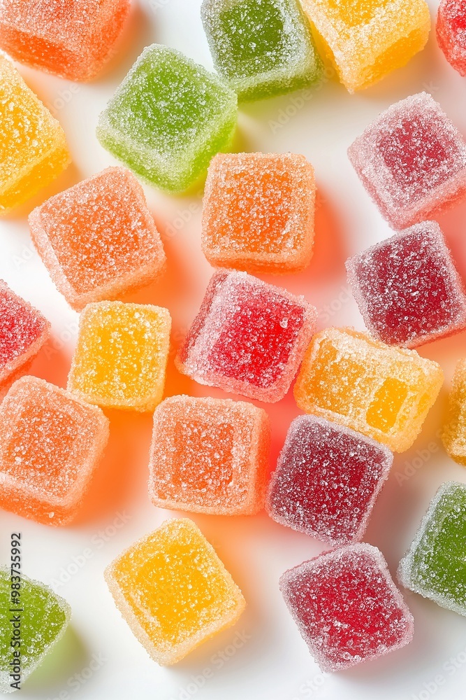 Colorful gummy candies on a white background Colorful gummy candies on a white background