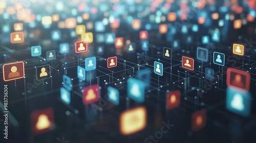 Quirky digital forum with finger people discussing through speech bubbles.