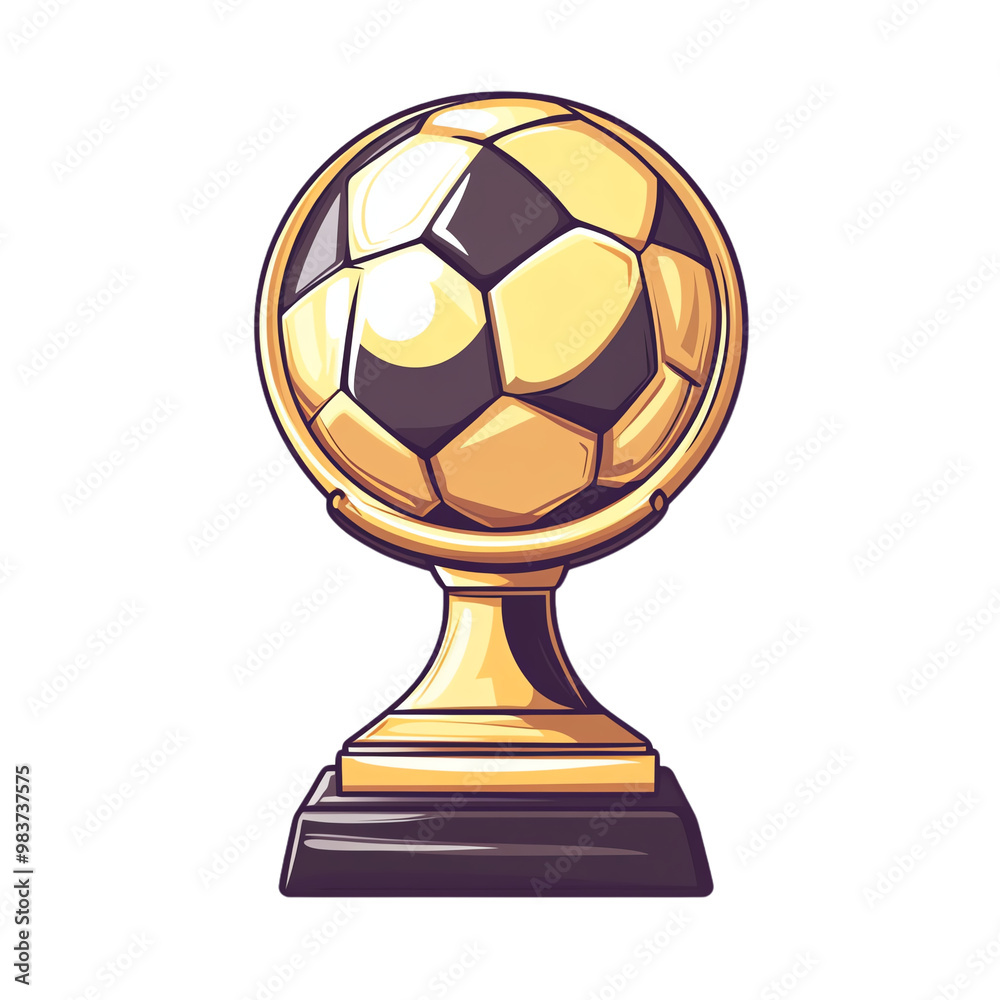 A shiny golden soccer trophy symbolizing victory and achievement in sports, Transparent background. A shiny golden soccer trophy symbolizing victory and achievement in sports, Transparent background.