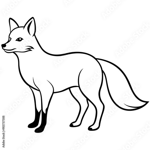 Elegant Fox Line Art Vector Illustration for Modern Design