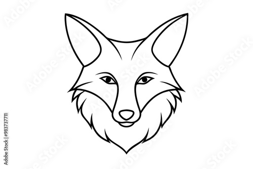 Elegant Fox Line Art Vector Illustration for Modern Design