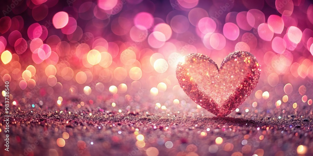 Panorama heart-shaped glitter and bokeh light on pink sweet background, glitter, heart, bokeh, light, pink, sweet Panorama heart-shaped glitter and bokeh light on pink sweet background, glitter, heart, bokeh, light, pink, sweet