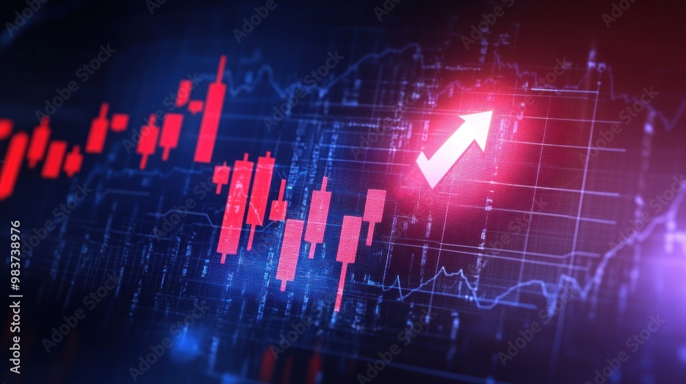 Fototapeta premium Financial Growth Chart with a Positive Indicator