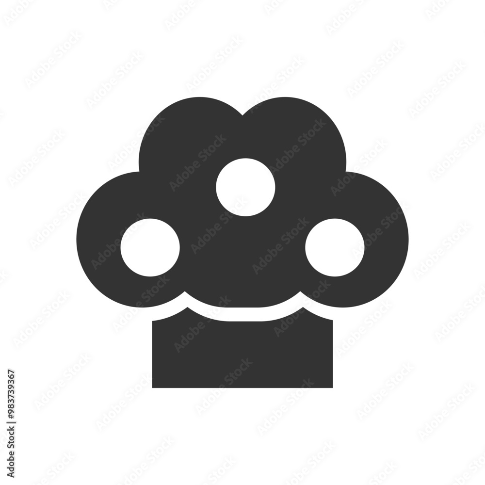 Minimalist Black and White Chef Hat Icon Design. Minimalist Black and White Chef Hat Icon Design.