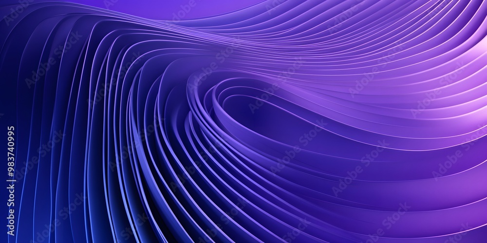 Abstract purple background with curved lines, minimalistic design, simple shapes, and a gradient of deep blue Abstract purple background with curved lines, minimalistic design, simple shapes, and a gradient of deep blue