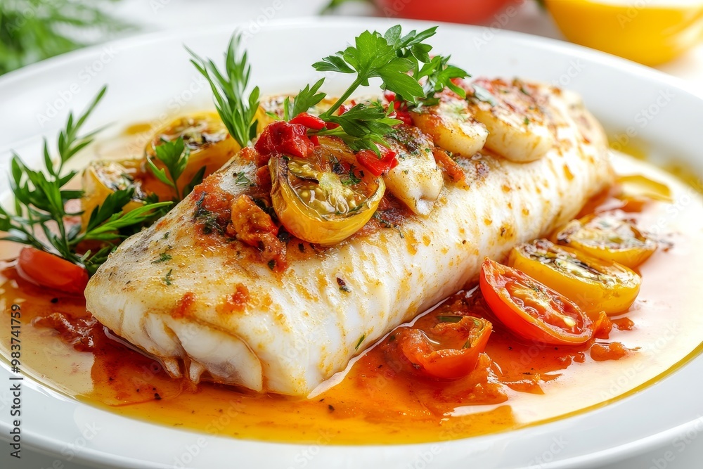 Stuffed Sole with Cherry Tomatoes and Herbs is a delicious and flavorful dish. The sole is stuffed with a savory mixture of herbs and spices and topped with juicy cherry tomatoes. The dish is finished Stuffed Sole with Cherry Tomatoes and Herbs is a delicious and flavorful dish. The sole is stuffed with a savory mixture of herbs and spices and topped with juicy cherry tomatoes. The dish is finished