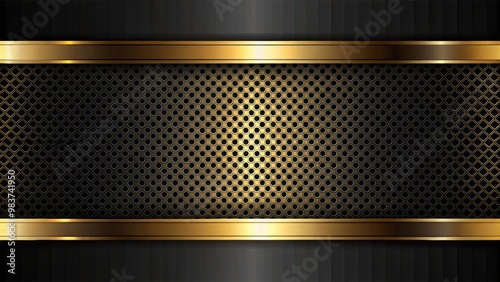 Abstract black background with elegant gold inserts, abstract, black, background, gold, elegant, luxury, design, texture