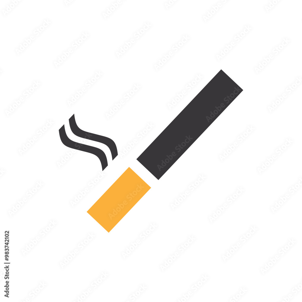 Minimalist Icon of Cigarette with Smoke Rising. Simple illustration of a cigarette with rising smoke, symbolizing smoking and tobacco use. Ideal for health and lifestyle topics. Minimalist Icon of Cigarette with Smoke Rising. Simple illustration of a cigarette with rising smoke, symbolizing smoking and tobacco use. Ideal for health and lifestyle topics.