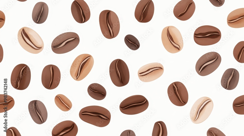 Colorful Coffee Beans on Light Background Colorful Coffee Beans on Light Background