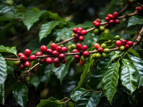 Coffee beans on the branches
 photo