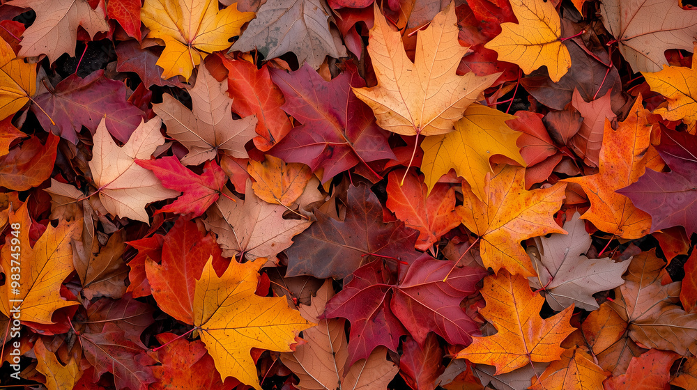 Close-Up of Fallen Maple Leaves in Bright Colors Close-Up of Fallen Maple Leaves in Bright Colors