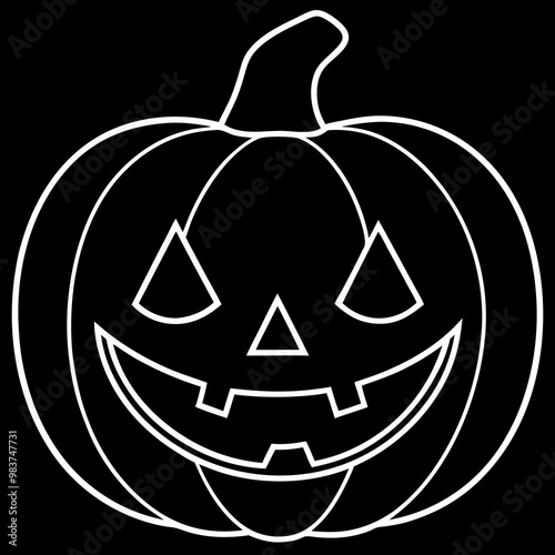 Jack-o’-lantern outline illustration for Halloween