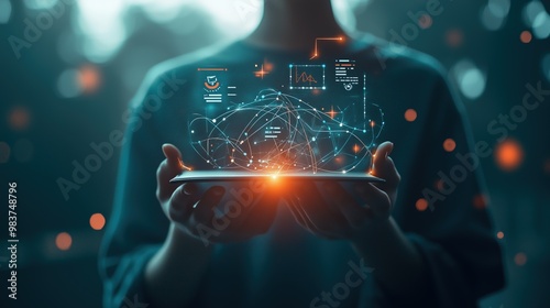 Glowing Diploma with Digital Graphics