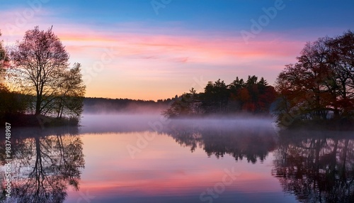 夜明けの静かな湖Calm Lake at Dawn