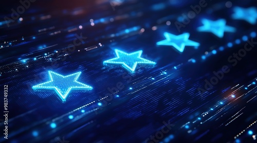 Glowing Five Star Customer Review Design