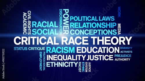 Critical Race Theory animated word cloud;text design animation tag kinetic typography seamless loop. photo