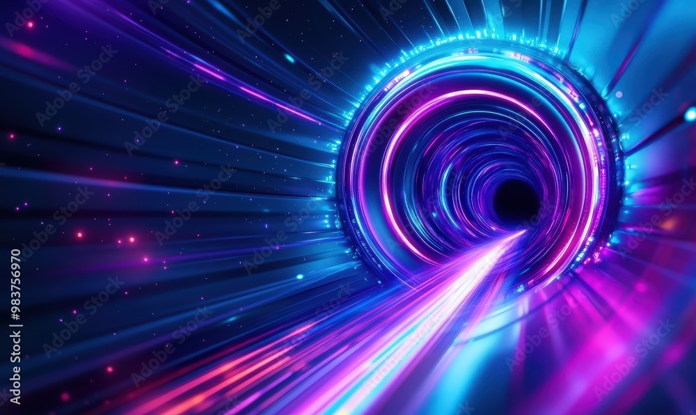 Obraz premium Neon Light Tunnel.