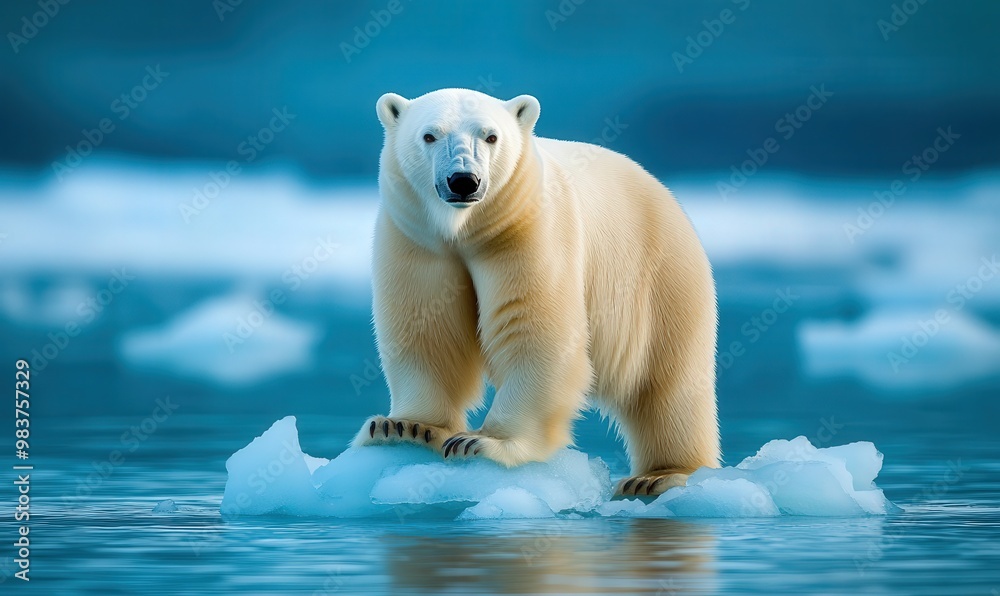 Naklejka premium Polar Bear on Ice Floe.