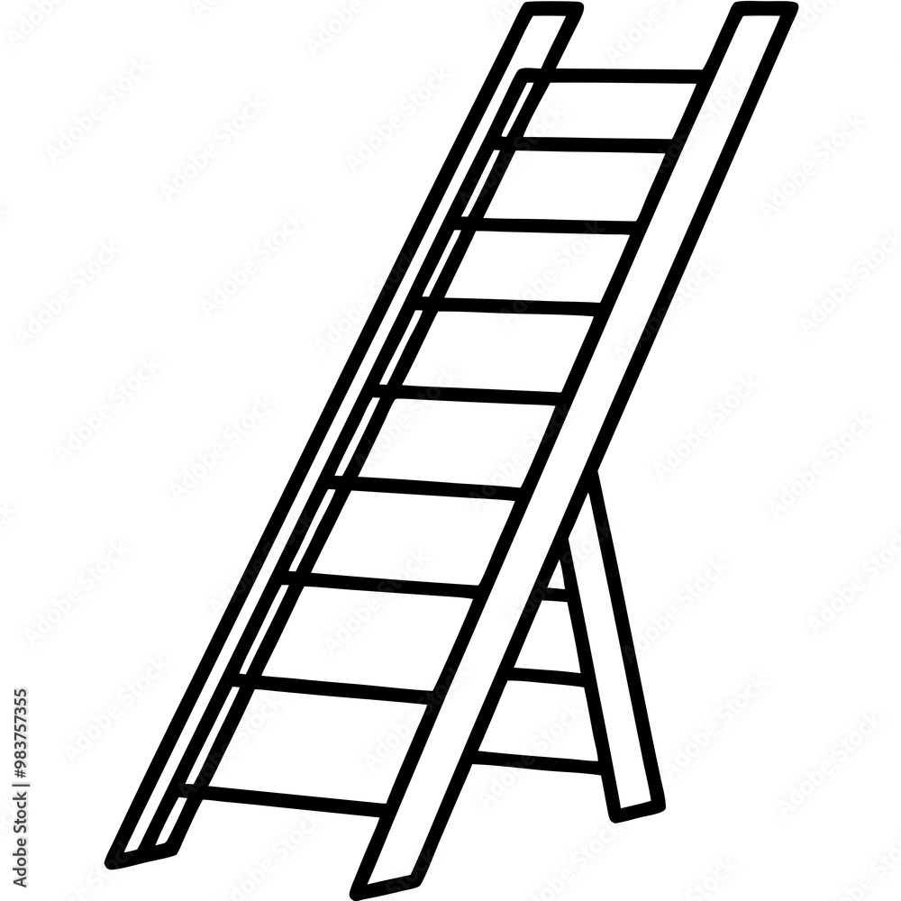 Simple illustration of a ladder, simple monochrome vector Simple illustration of a ladder, simple monochrome vector