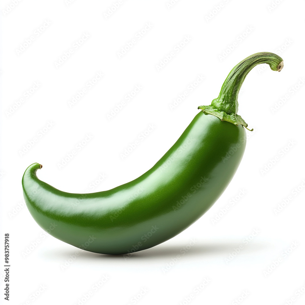 green chili pepper on a white background. green chili pepper on a white background.