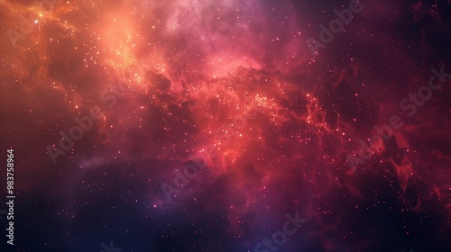 Wallpaper Mural Stunning Deep Space Nebula Illustration with Glowing Stars and Cosmic Dust in Red and Orange Hues Torontodigital.ca