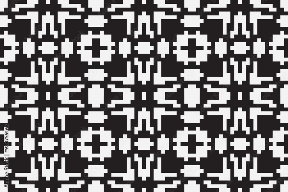 Vector monochrome pixel background. Abstract seamless pattern with small random scattered squares, rectangles, tiny dots. Black and white minimal Vector monochrome pixel background. Abstract seamless pattern with small random scattered squares, rectangles, tiny dots. Black and white minimal