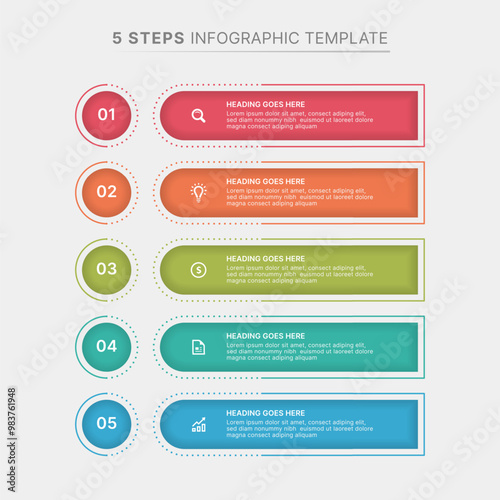 Business Infographic Design Template with 5 Data Points