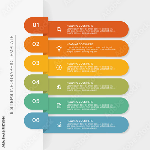 Modern Infographic Design Template with Six Options