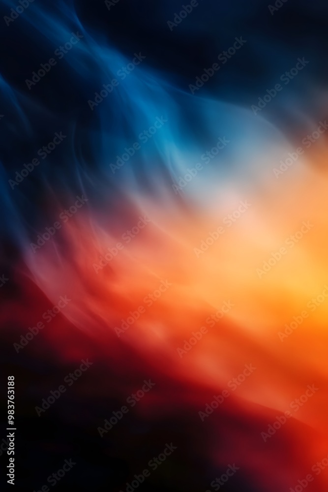 Fototapeta premium Blue orange and black gradient background blurred