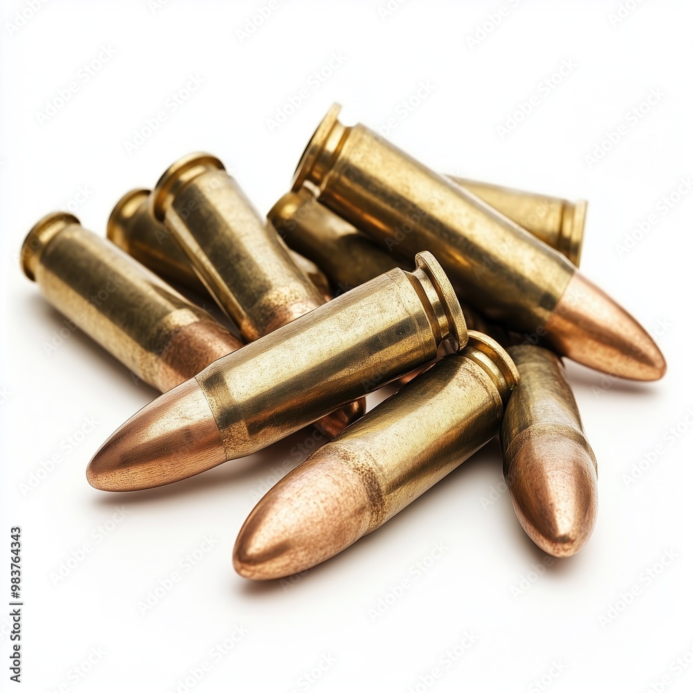 Bullets Isolated Ammunition Firearm Ammo Gun Rounds Metal Cartridges Military Object Pistol Hunting Brass Caliber Shells on White Background for Easy Editing Bullets Isolated Ammunition Firearm Ammo Gun Rounds Metal Cartridges Military Object Pistol Hunting Brass Caliber Shells on White Background for Easy Editing