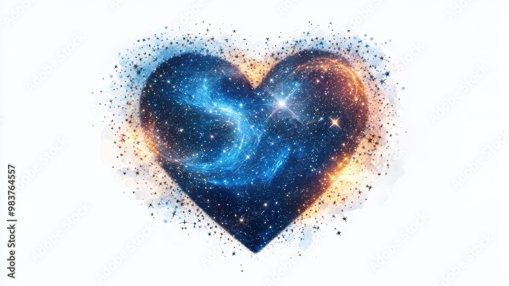 A vibrant heart filled with a cosmic galaxy, symbolizing love and the universe's wonders. Perfect for romantic or mystical themes. A vibrant heart filled with a cosmic galaxy, symbolizing love and the universe's wonders. Perfect for romantic or mystical themes.