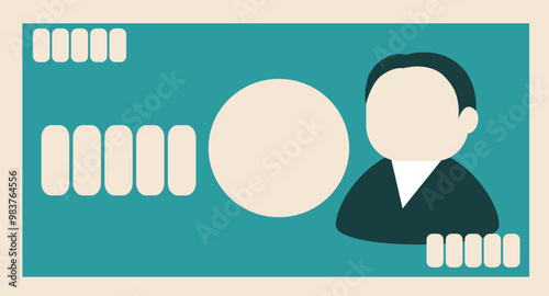 シンプルな緑の印刷の紙幣