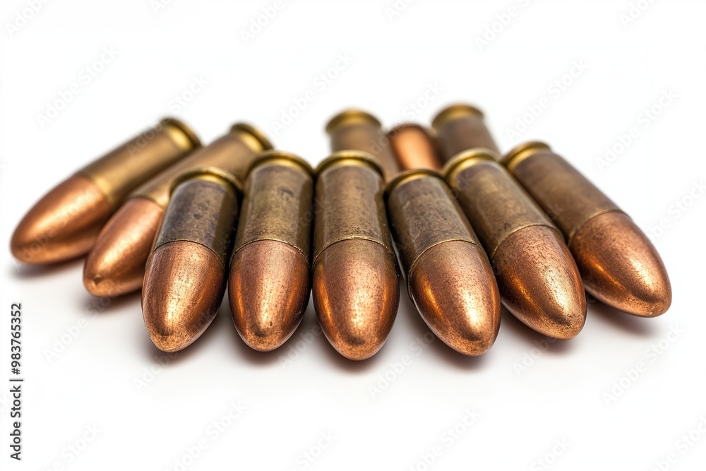Bullets Isolated Ammunition Firearm Ammo Gun Rounds Metal Cartridges Military Object Pistol Hunting Brass Caliber Shells on White Background for Easy Editing Bullets Isolated Ammunition Firearm Ammo Gun Rounds Metal Cartridges Military Object Pistol Hunting Brass Caliber Shells on White Background for Easy Editing