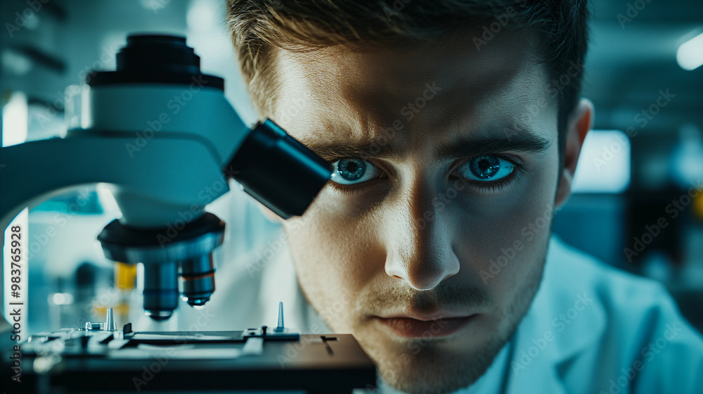 Scientist Microscope Focus. Scientist Microscope Focus.