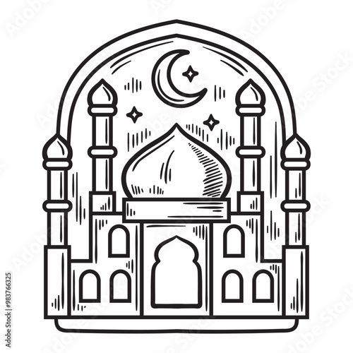 Islamic Illustration Colorless - Islamic-04